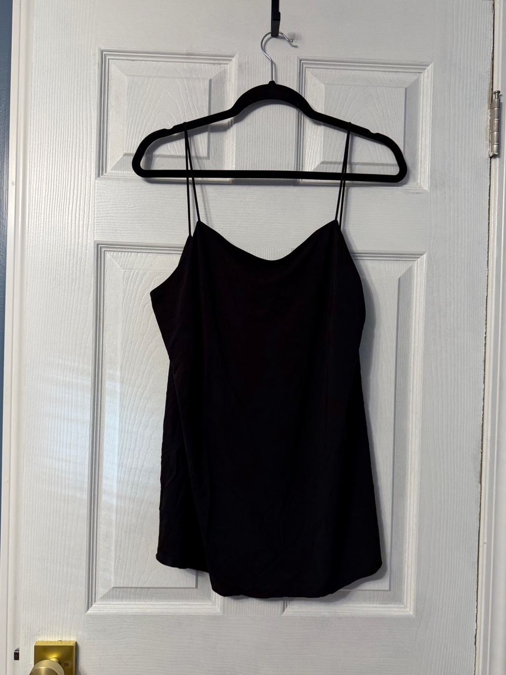 COS black cami with draped bodice front size large